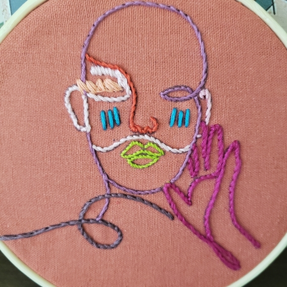 5" Line Art Handmade Embroidery - Picture 6 of 7